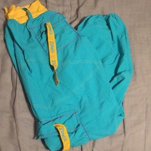 Teal and Yellow Zumba Pants